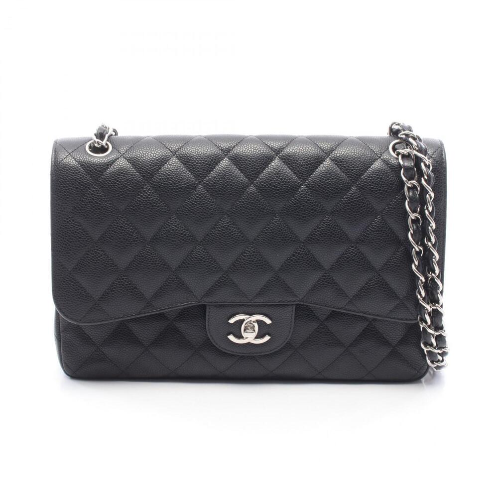 Chanel CHANEL Large Matelassé 30 Classic Double Flap Shoulder Bag Handbag Cav...